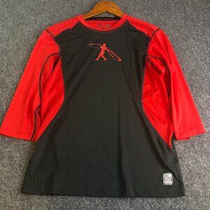 Nike Pro Shirt Mens Medium Black 3/4 Sleeve MLB Baseball Compression Swingman
